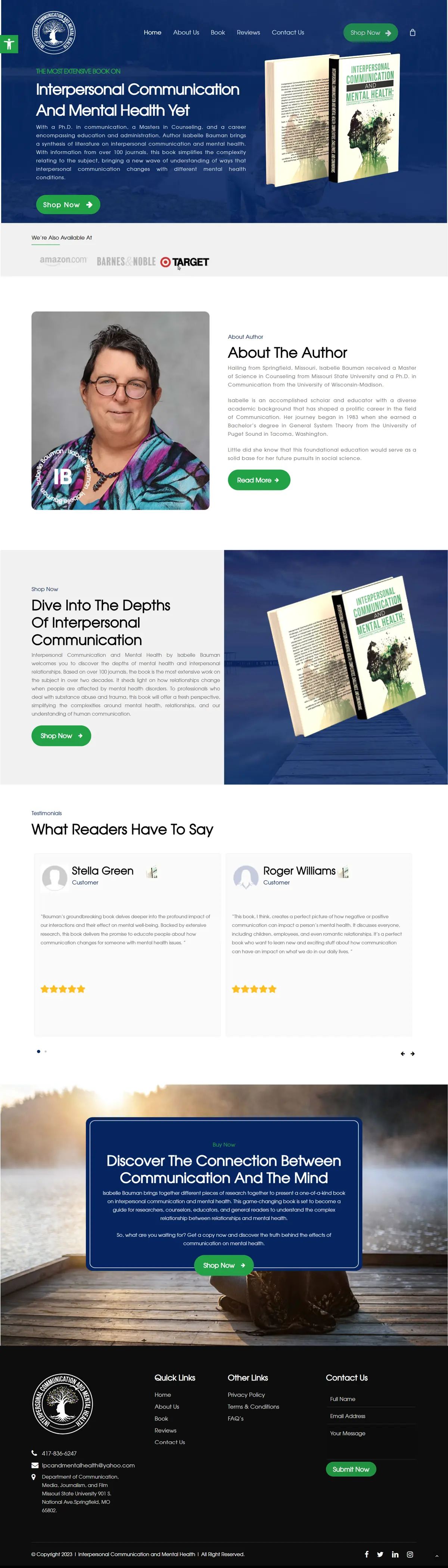 Interpersonal Communication & Mental Health complete website design and development preview