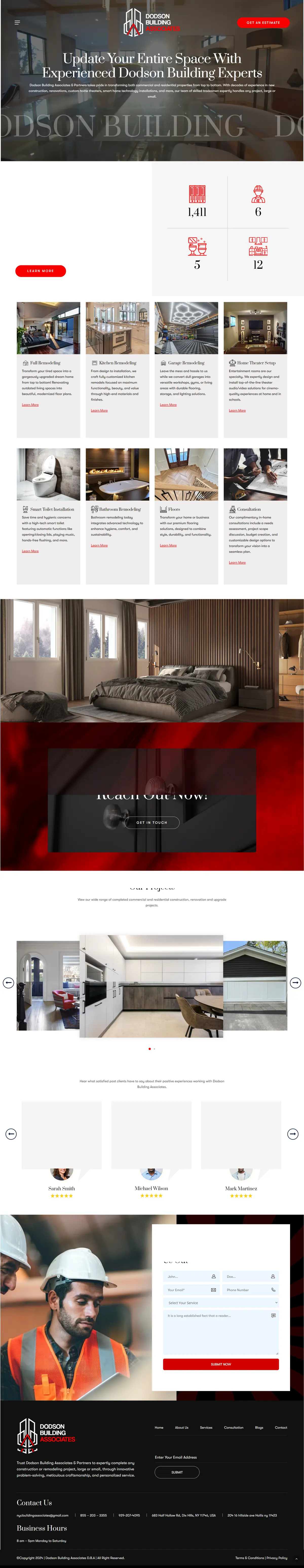 Dodson Building complete website design and development preview