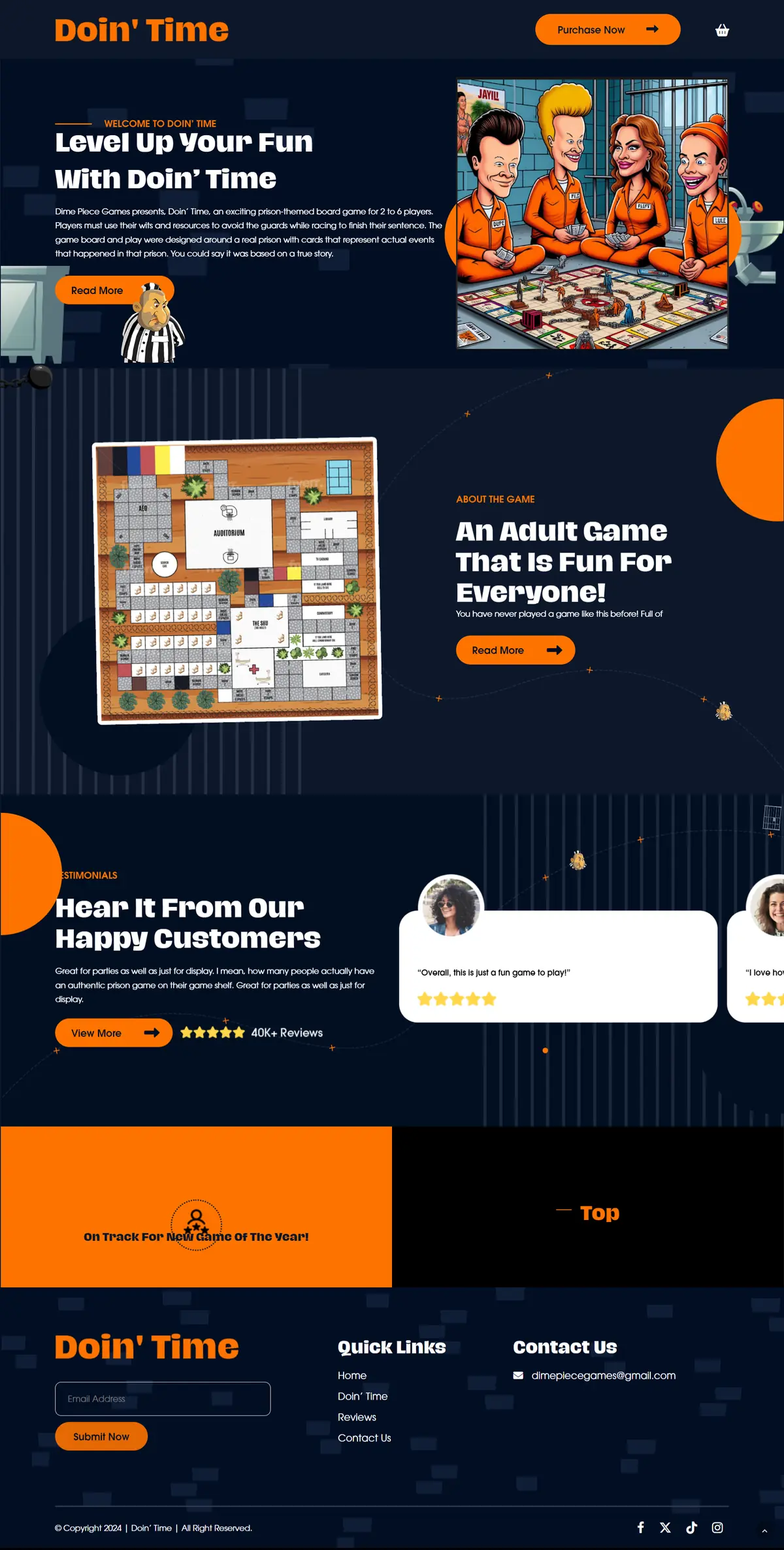 Doin’ Time complete website design and development preview