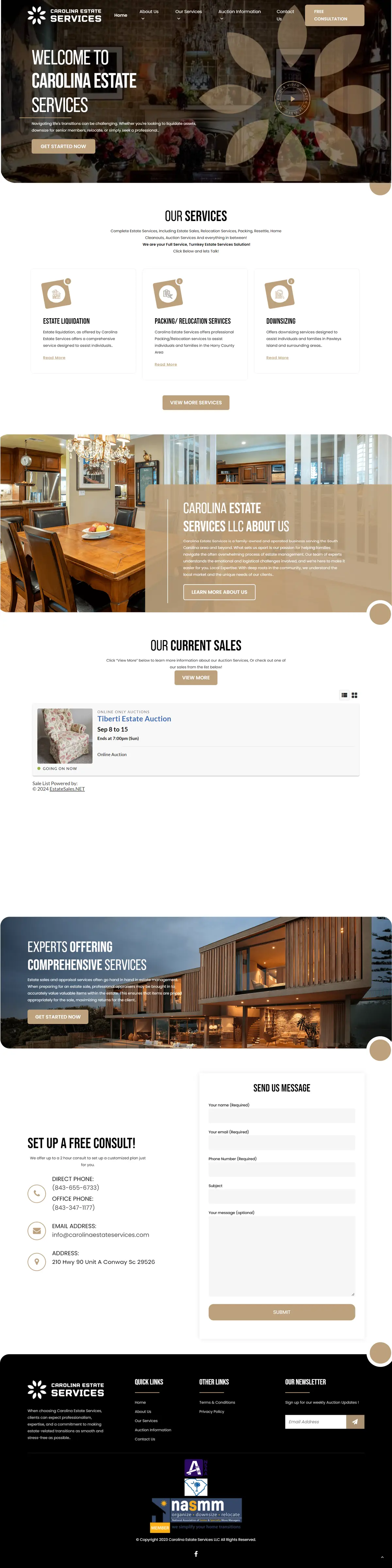 Carolina Estate Services complete website design and development preview
