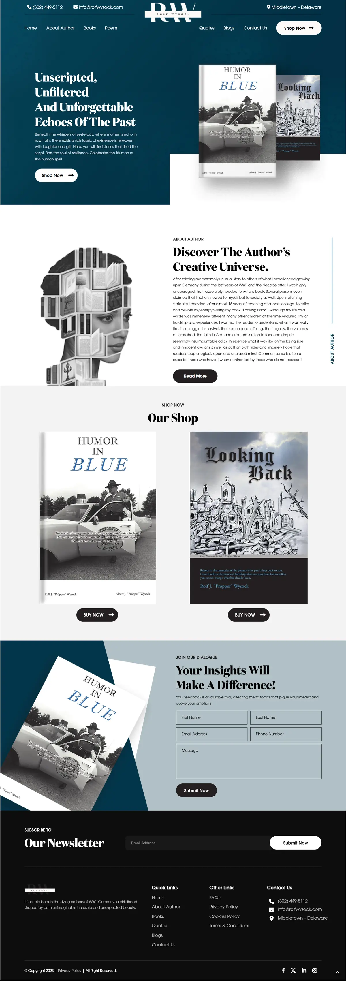 Rolf Wysock complete website design and development preview