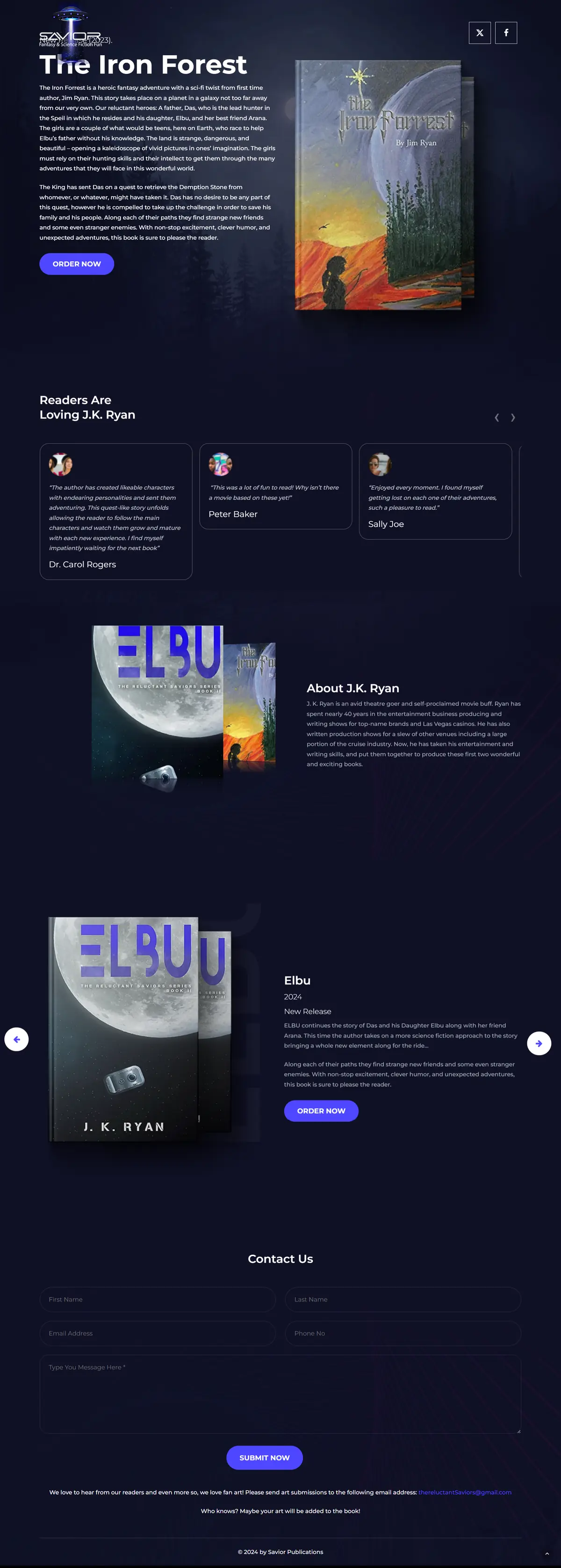 Savior - The Iron Forest complete website design and development preview