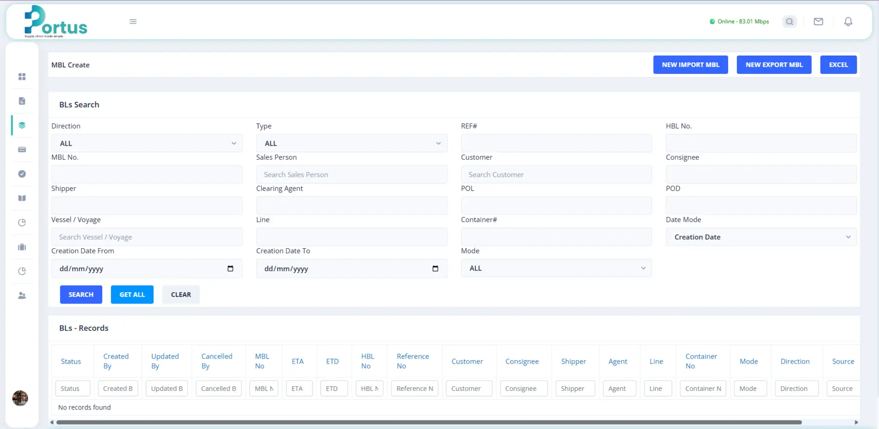Bill of lading search